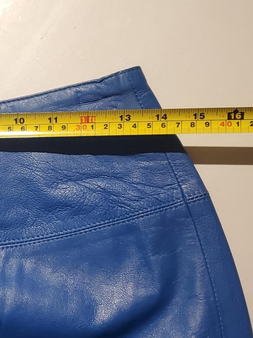 La Nouvelle Renaissance Blue Leather Pencil Skirt Vintage/Y2K - Marked size 10 - Picture 6 of 16